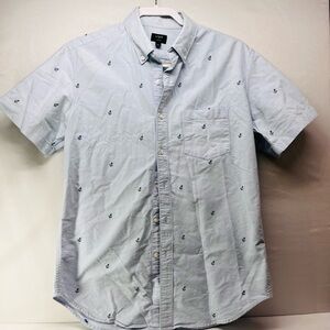 J. Crew Light‎ Blue Nautical Print Shirt